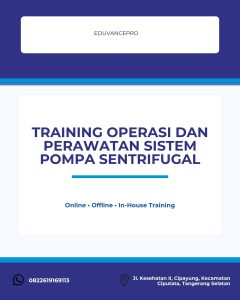 pelatihan OPERASI DAN PERAWATAN SISTEM POMPA SENTRIFUGAL di jogja