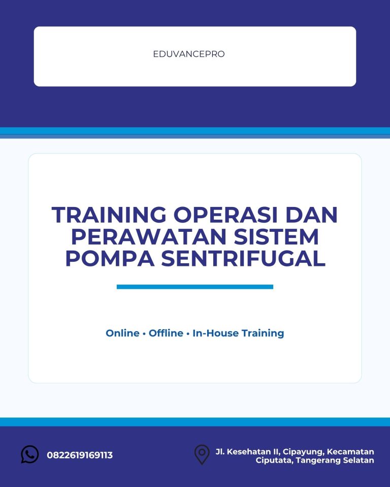 pelatihan OPERASI DAN PERAWATAN SISTEM POMPA SENTRIFUGAL di jogja